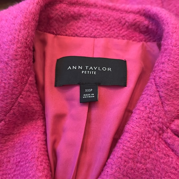 Ann Taylor XXS Petite Pink Notch Collar Wrap Coat with pockets - Picture 4 of 7